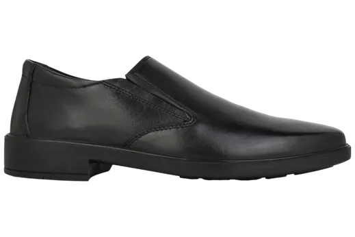 Esse Comfort Men's Leather Cushioned Plain Toe Slip-On - Black - view 4