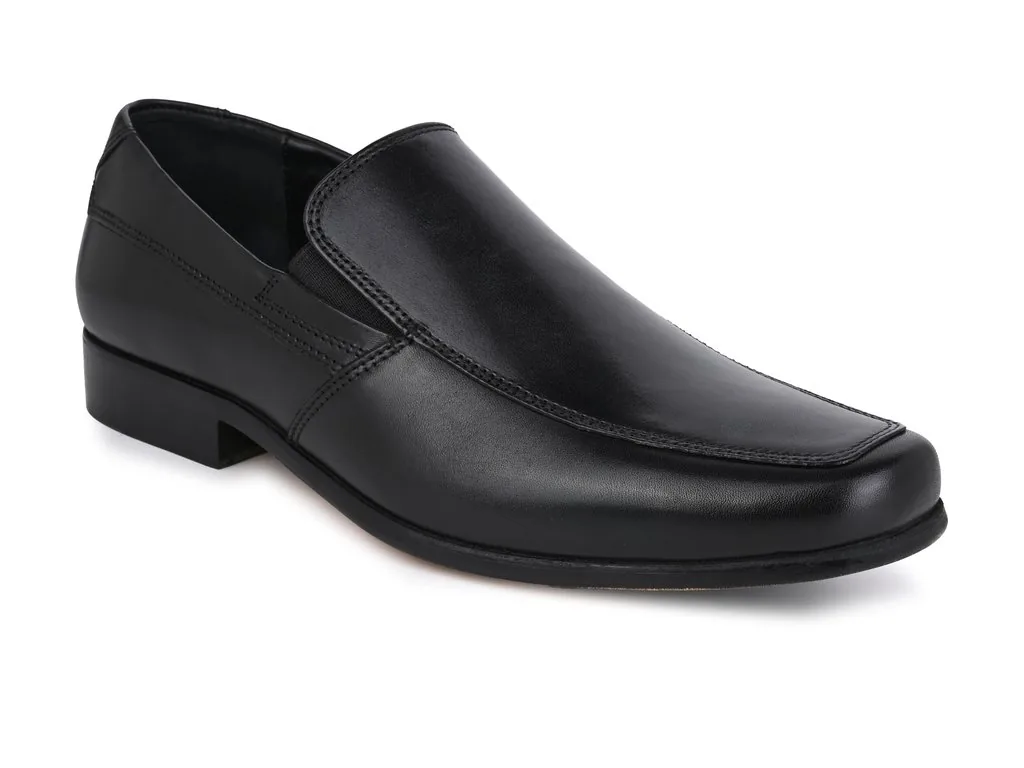 Esse Comfort Men's Leather Moc Toe Loafer - Black