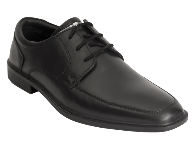 Wizfort Men's Leather Lightweight Moc Toe Loafer - Black